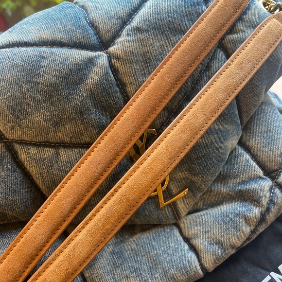 YSL (Yves Saint Laurent) Puffer Medium in Denim and Suede - Picture 9 of 14